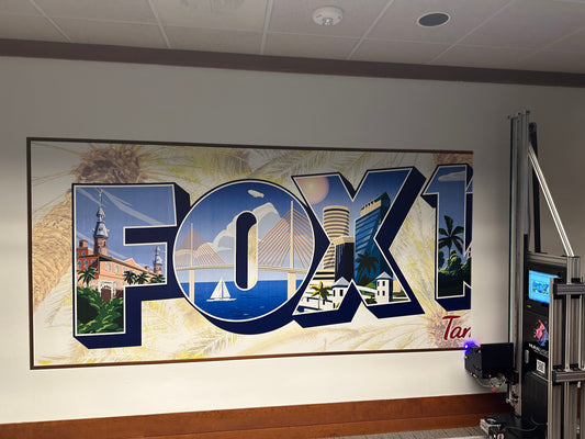 FOX13 Tampa conference room mural printed with wall printer