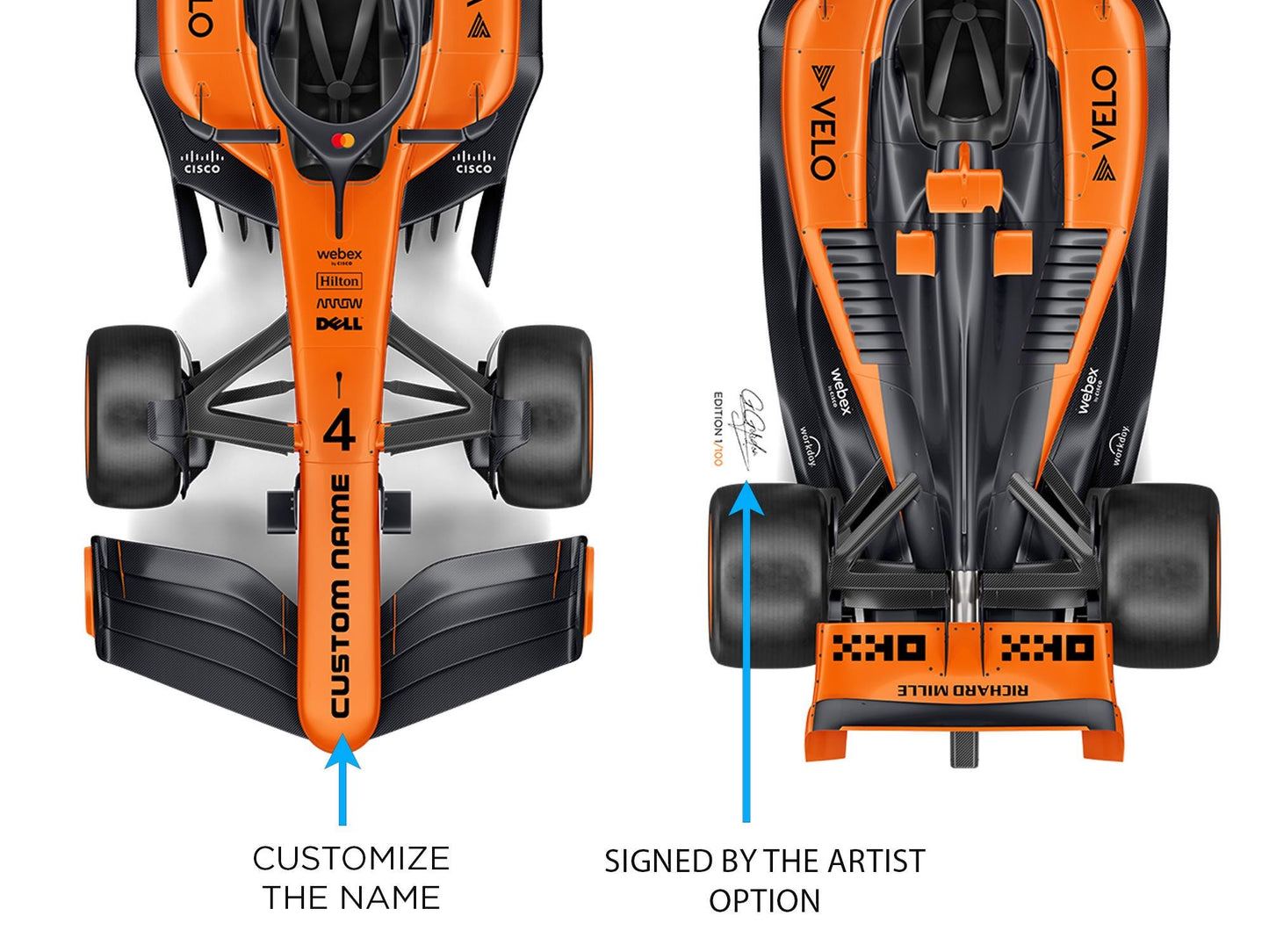 F1 Race Car Wall Art – Personalized Acrylic Gift (McLaren-Inspired)