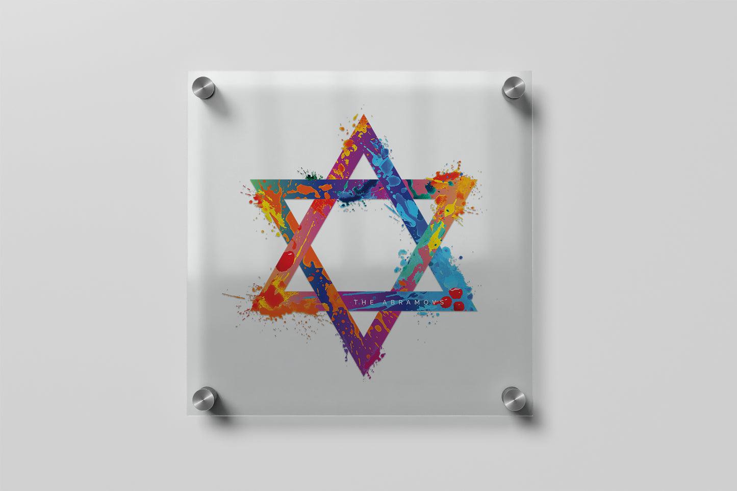 Star of David Acrylic Wall Art – 16×16 Personalized Gift