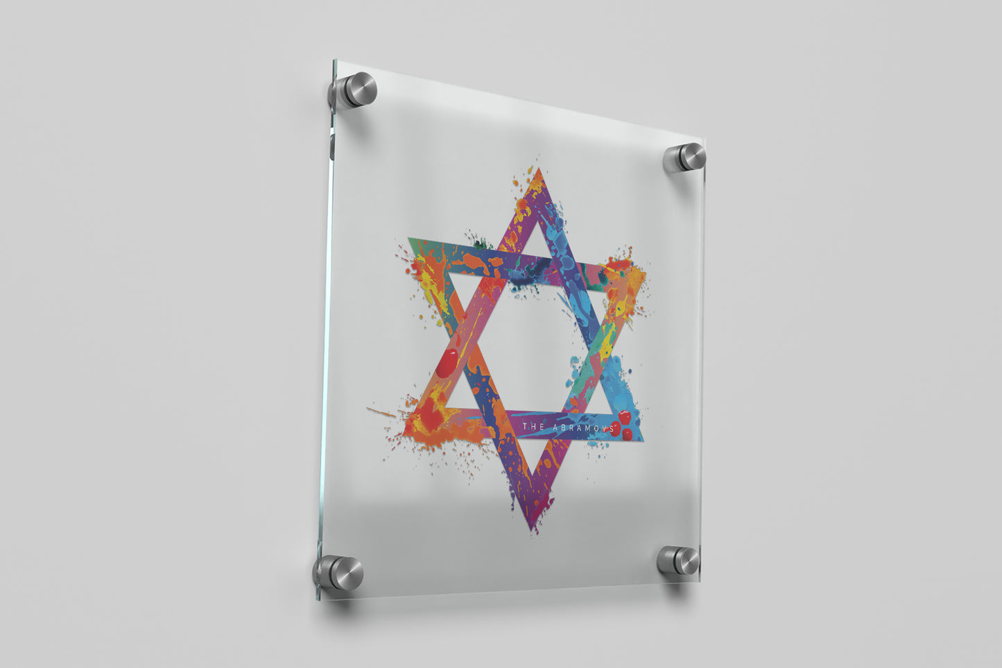 Star of David Acrylic Wall Art – 16×16 Personalized Gift