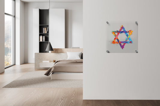 Star of David Acrylic Wall Art – 16×16 Personalized Gift